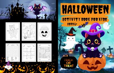 Halloween Activity Book for Kids Ages 4+