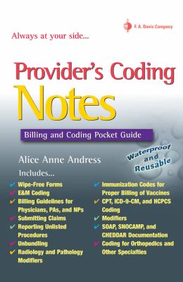 Provider's Coding Notes : Billing and Coding Pocket Guide