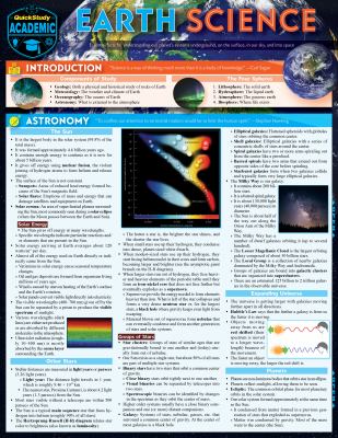 Earth Science : A QuickStudy Laminated Reference Guide