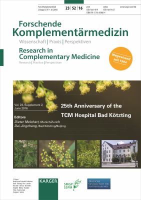25th Anniversary of the TCM-Hospital Bad Kötzting : Supplement Issue: Forschende Komplementärmedizin / Research in Complementary Medicine 2016, Vol. 23, Suppl. 2