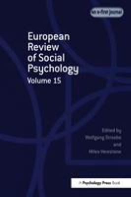 European Review of Social Psychology: Volume 15