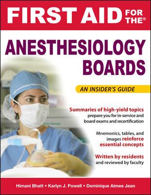 First Aid for the Anesthesiology Boards