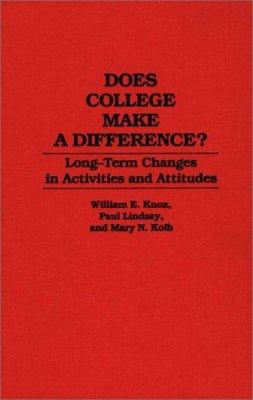 Does College Make a Difference? : Long-Term Changes in Activities and Attitudes