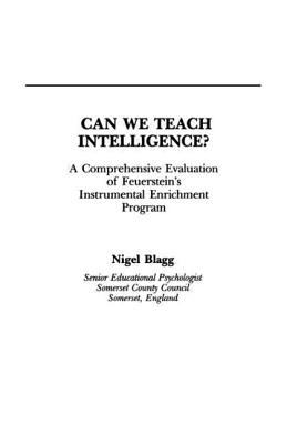 Can We Teach Intelligence? : A Comprehensive Evaluation of Feuerstein's Instrumental Enrichment Programme