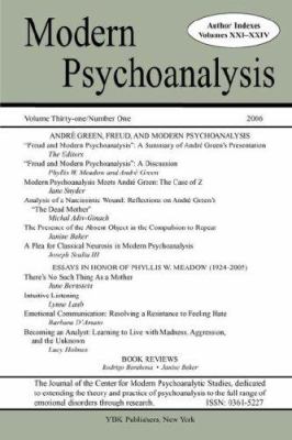 Modern Psychoanalysis, Volume 31, Number 1