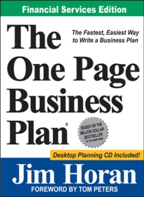 The One Page Business Plan for Financial Services Professionals