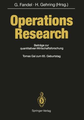 Operations Research : Beiträge Zur Quantitativen Wirtschaftsforschung