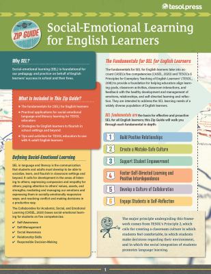TESOL Zip Guide : Social-Emotional Learning for English Learners