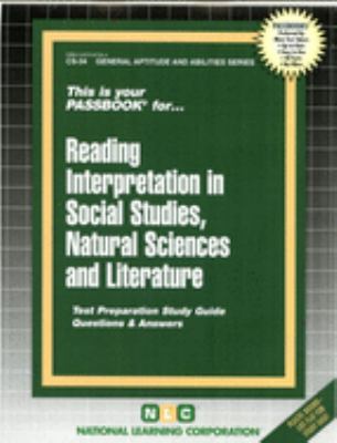 Reading Interpretation in Social Studies, Natural Sciences, and Literature (G. E. D. )