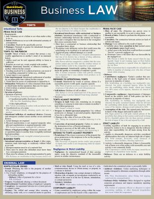 Business Law : A QuickStudy Laminated Reference Guide