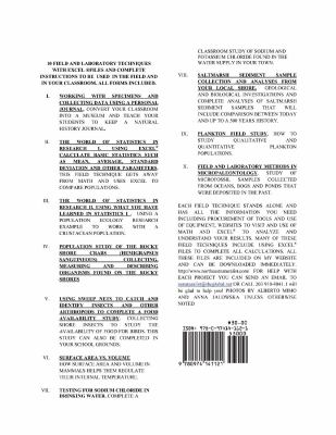 Field and Laboratory Techniques in Ecology and Natural History : This Field Manual Is Recomended for High School and College Teachers and Students